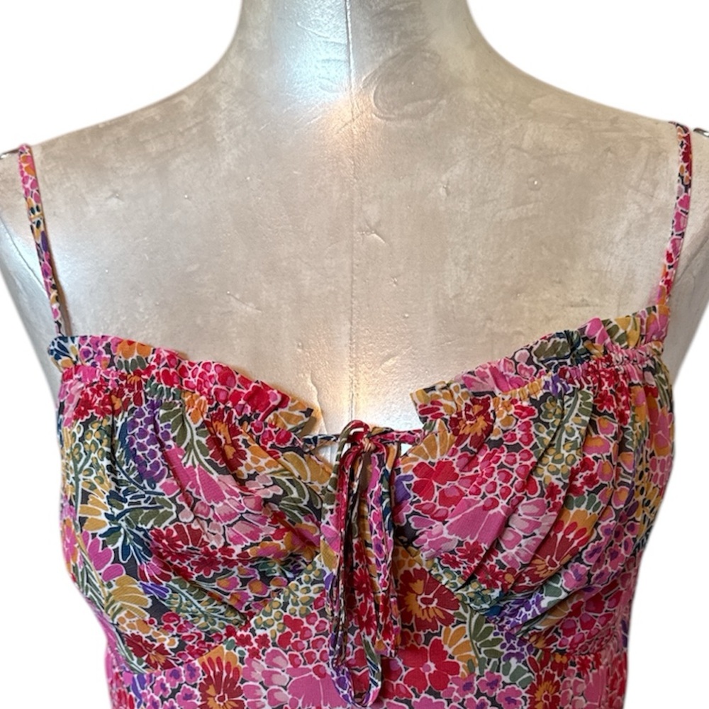 Azoe Women’s Floral Cropped Top Spaghetti straps- Size Large - Picture 10 of 10